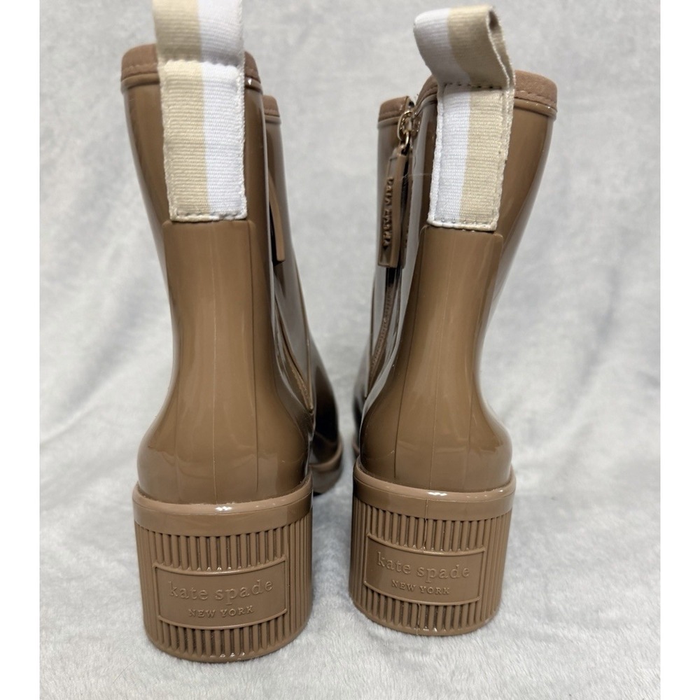 Kate Spade Puddle Rain Boots Size 10 Boots Beige Block Heels rubber - Picture 6 of 9